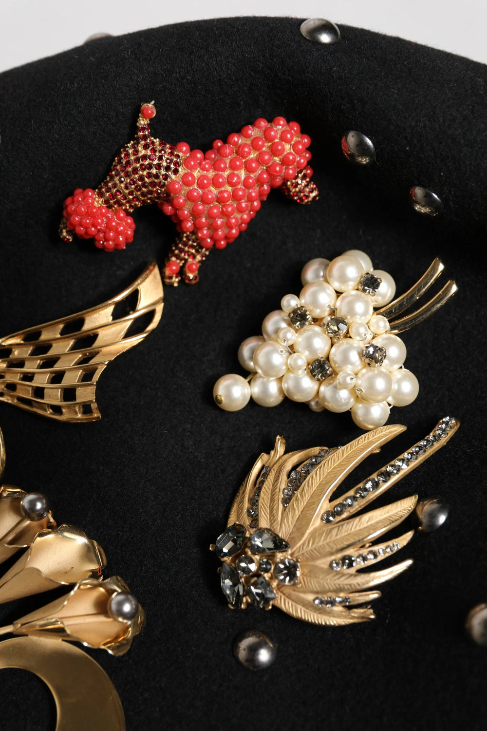 Dolce & Gabbana Black Wool Multicolor Embellished Cloche Hat - Hats