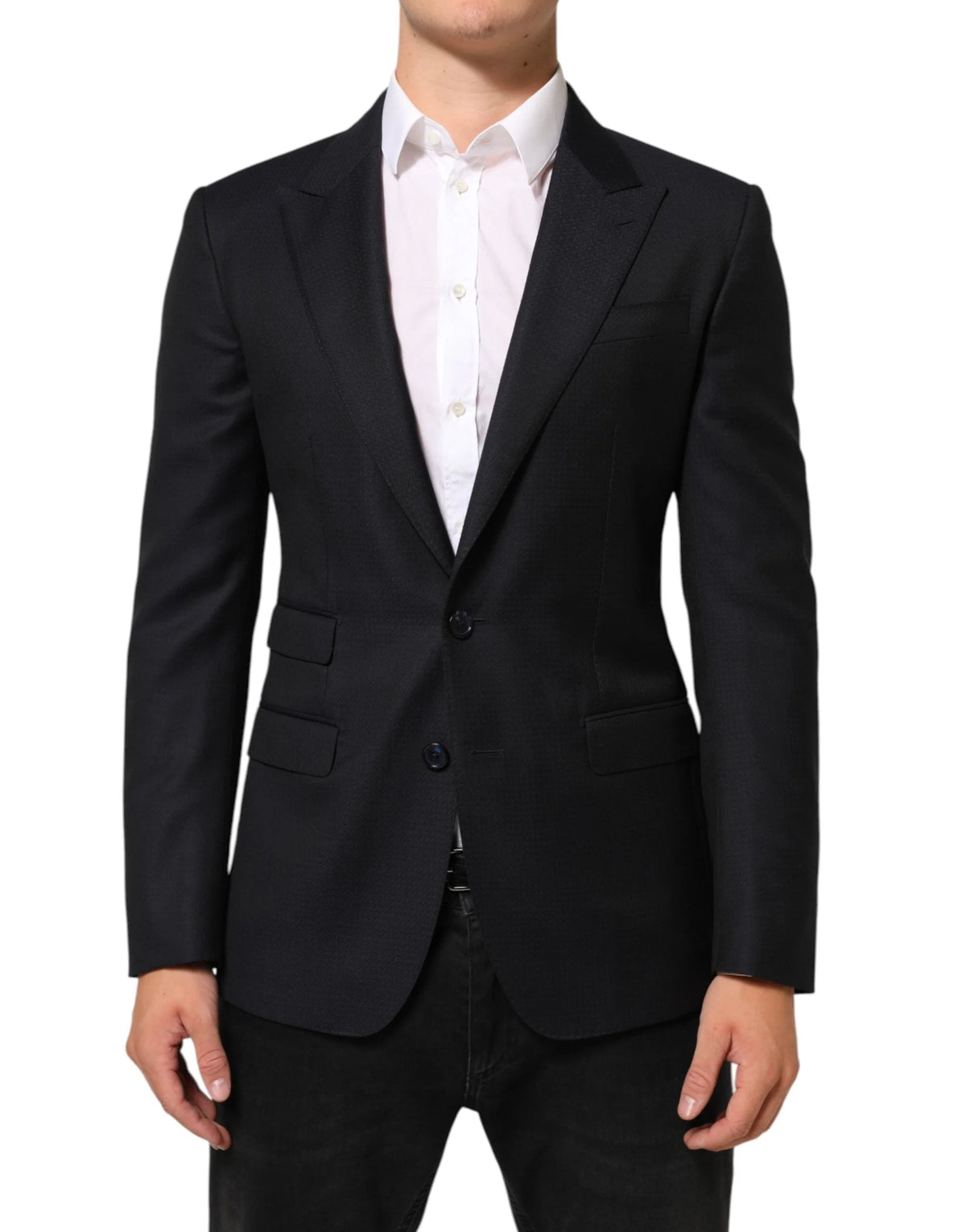 Dolce & Gabbana Black Wool NAPOLI 2 Button Men Suit Blazer - IT46 | S - Sport Jackets