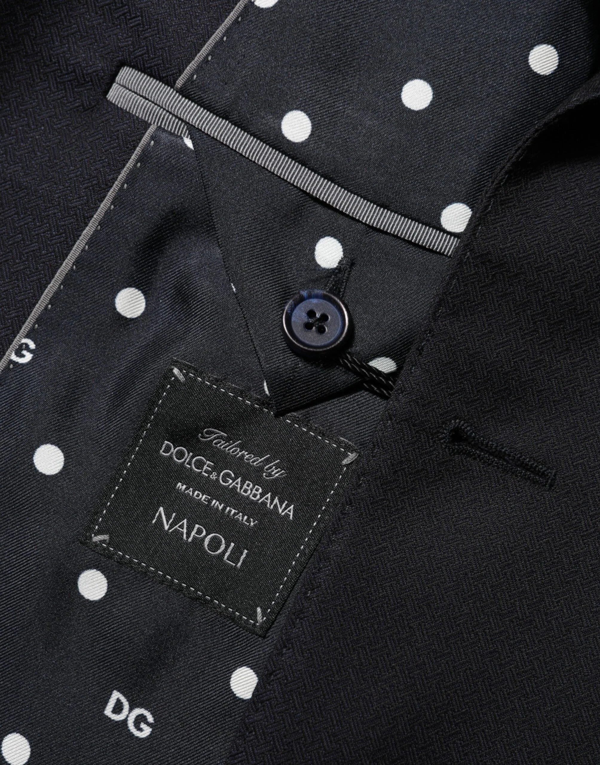 Dolce & Gabbana Black Wool NAPOLI 2 Button Men Suit Blazer - IT46 | S - Sport Jackets