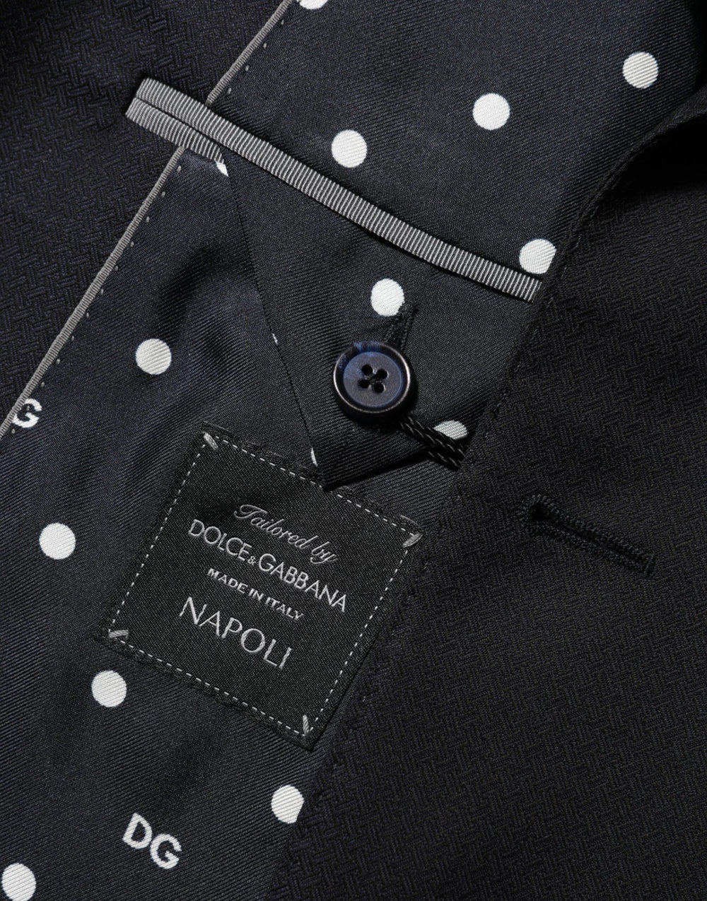 Dolce & Gabbana Black Wool NAPOLI 2 Button Men Suit Blazer - IT46 | S - Sport Jackets