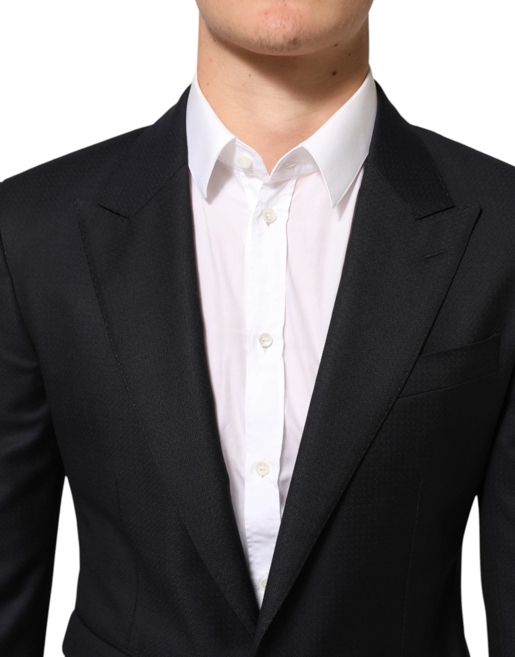 Dolce & Gabbana Black Wool NAPOLI 2 Button Men Suit Blazer - IT46 | S - Sport Jackets