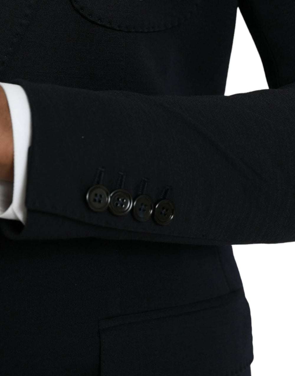 Dolce & Gabbana Black Wool Notch Single Breasted Coat Blazer - IT50 | L - Sport Jackets