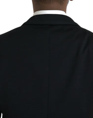 Dolce & Gabbana Black Wool Notch Single Breasted Coat Blazer - IT50 | L - Sport Jackets
