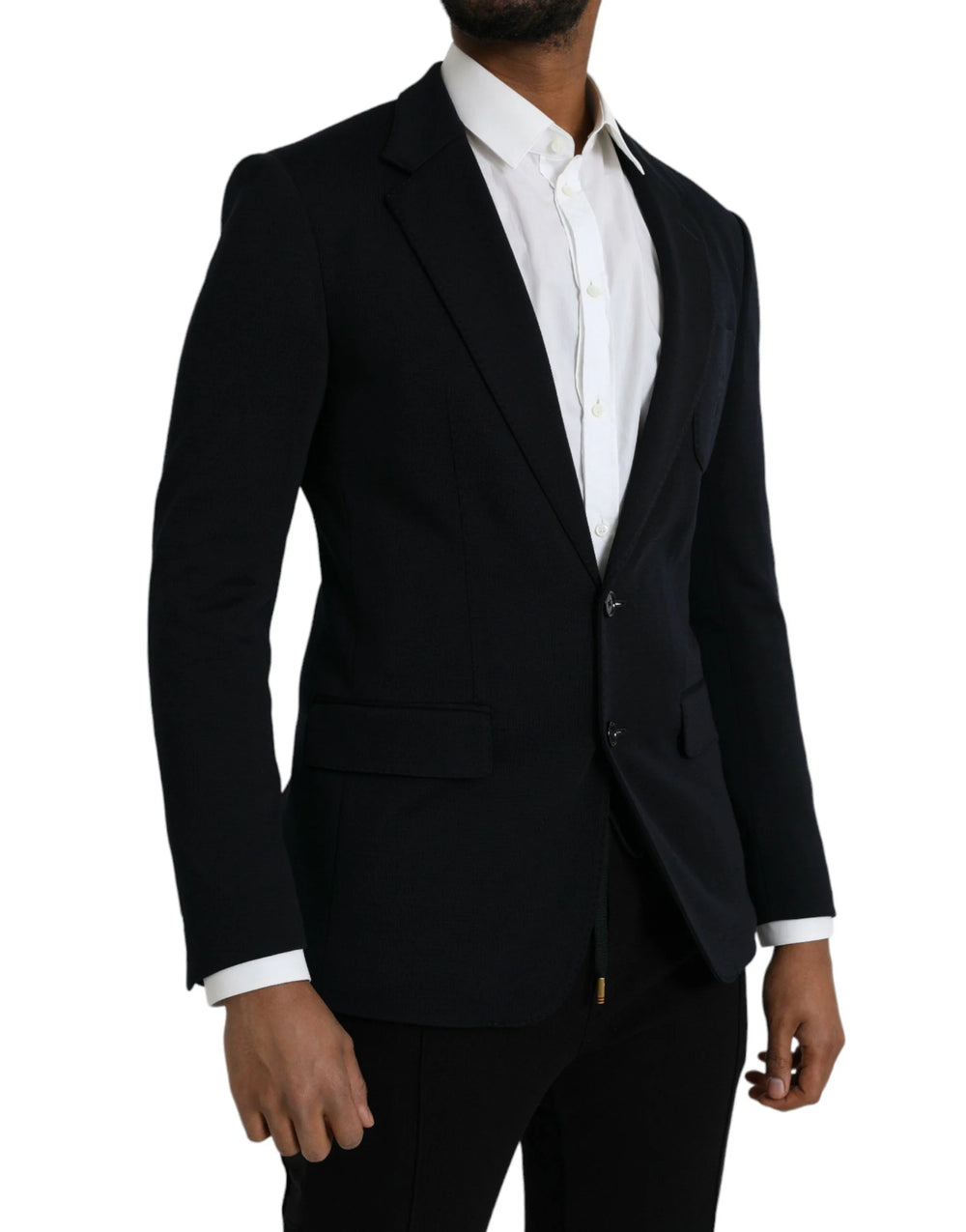 Dolce & Gabbana Black Wool Notch Single Breasted Coat Blazer - IT50 | L - Sport Jackets