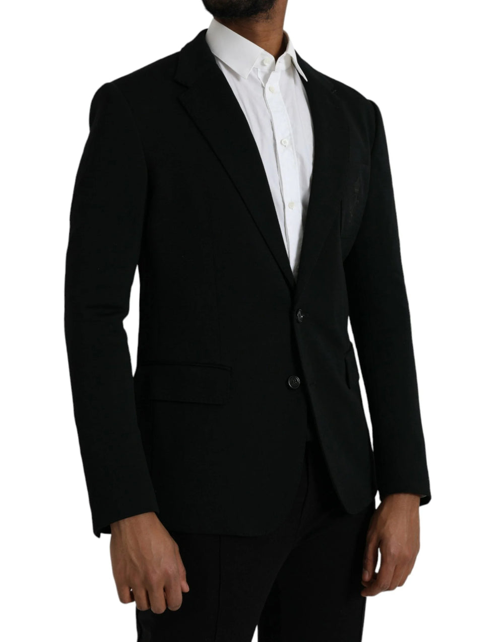 Dolce & Gabbana Black Wool Notch Single Breasted Coat Blazer - IT50 | L - Sport Jackets