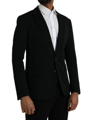 Dolce & Gabbana Black Wool Notch Single Breasted Coat Blazer - IT50 | L - Sport Jackets
