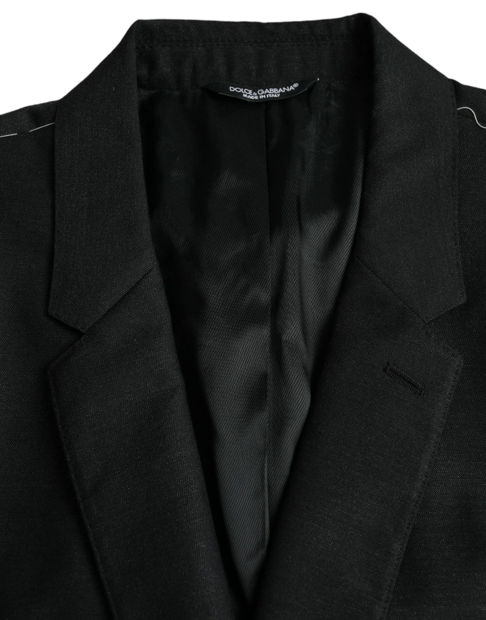 Dolce & Gabbana Black Wool Notch SingleBreasted Coat Blazer - IT54 | XL - Sport Jackets