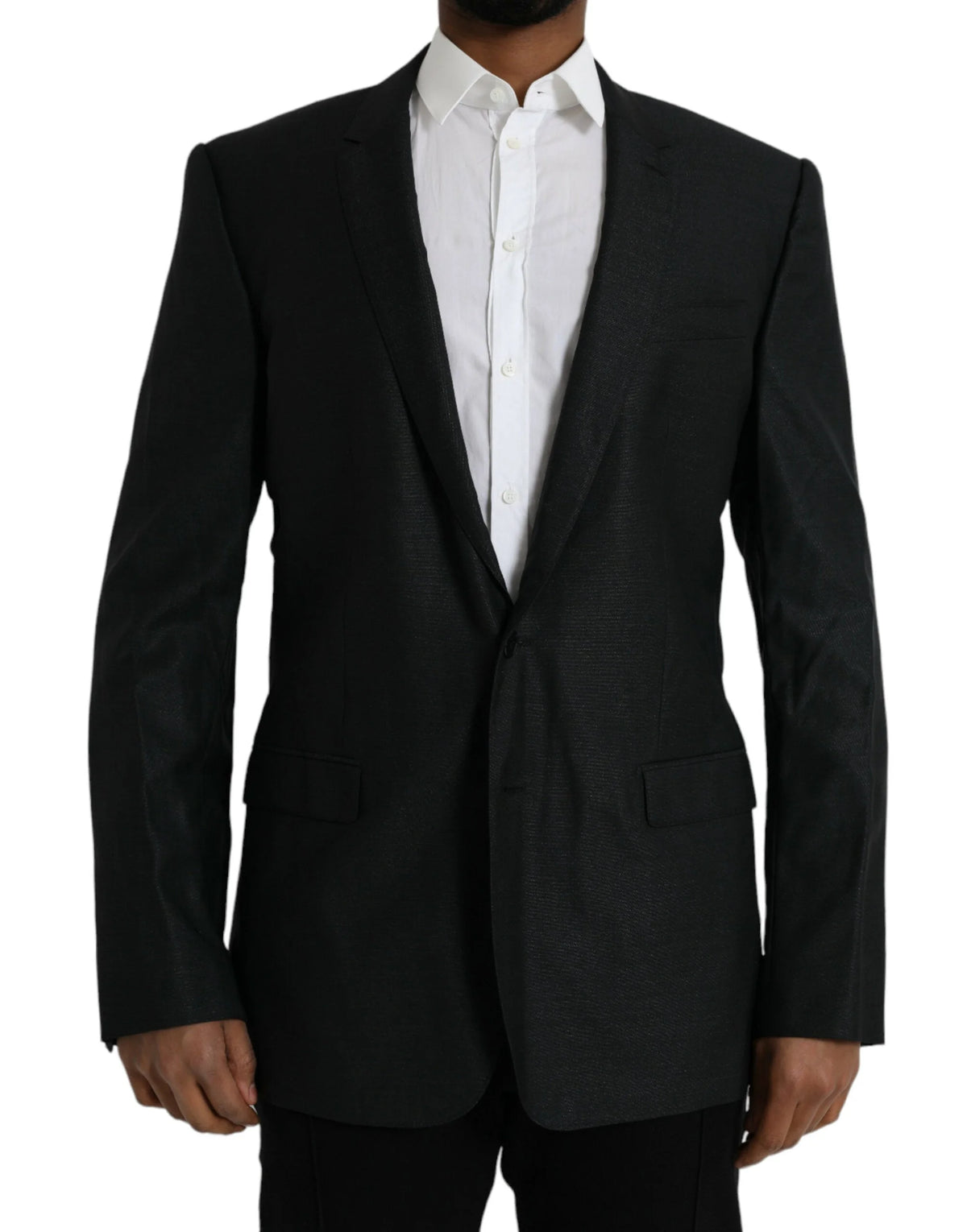 Dolce & Gabbana Black Wool Notch SingleBreasted Coat Blazer - IT54 | XL - Sport Jackets