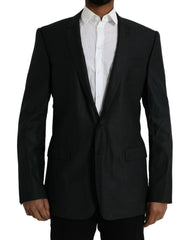 Dolce & Gabbana Black Wool Notch SingleBreasted Coat Blazer - IT54 | XL - Sport Jackets