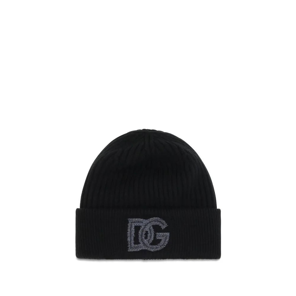 Dolce & Gabbana Black Wool Oves Aries Beanie - UNI