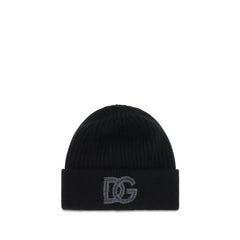 Dolce & Gabbana Black Wool Oves Aries Beanie - UNI