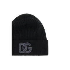 Dolce & Gabbana Black Wool Oves Aries Beanie - UNI