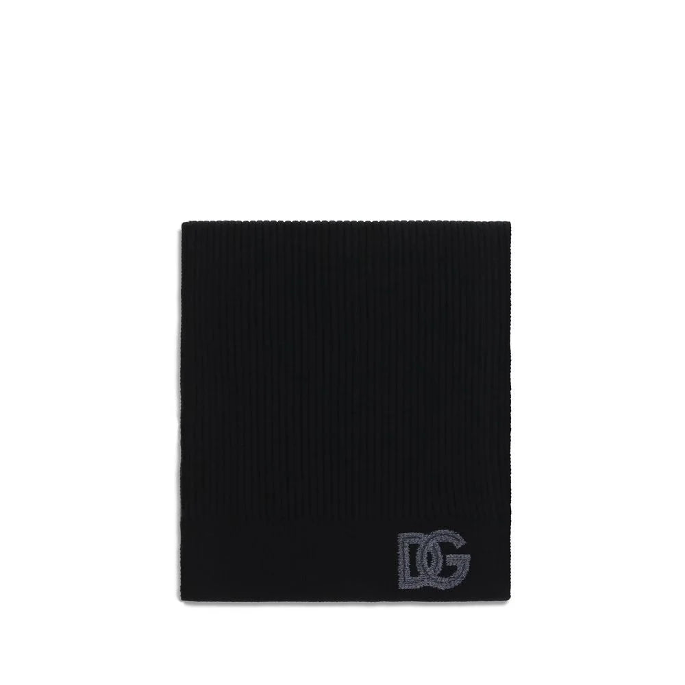 Dolce & Gabbana Black Wool Oves Aries Scarf