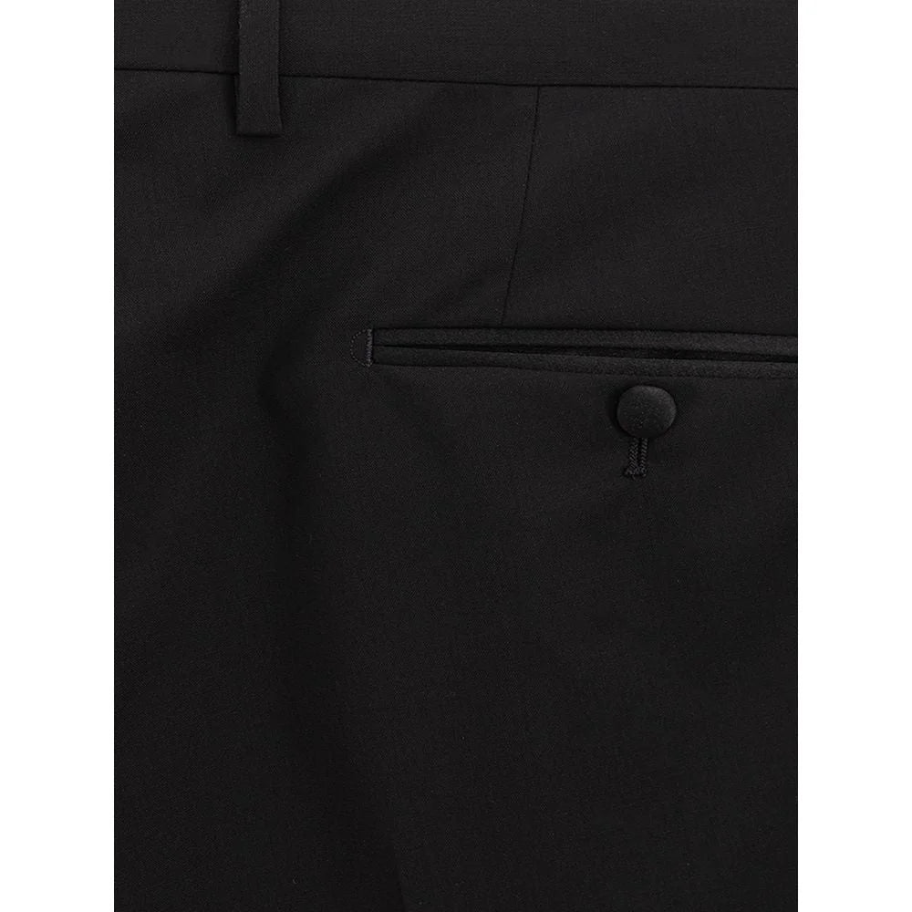 Dolce & Gabbana Black Wool Pant - IT54 | XXL - Trousers
