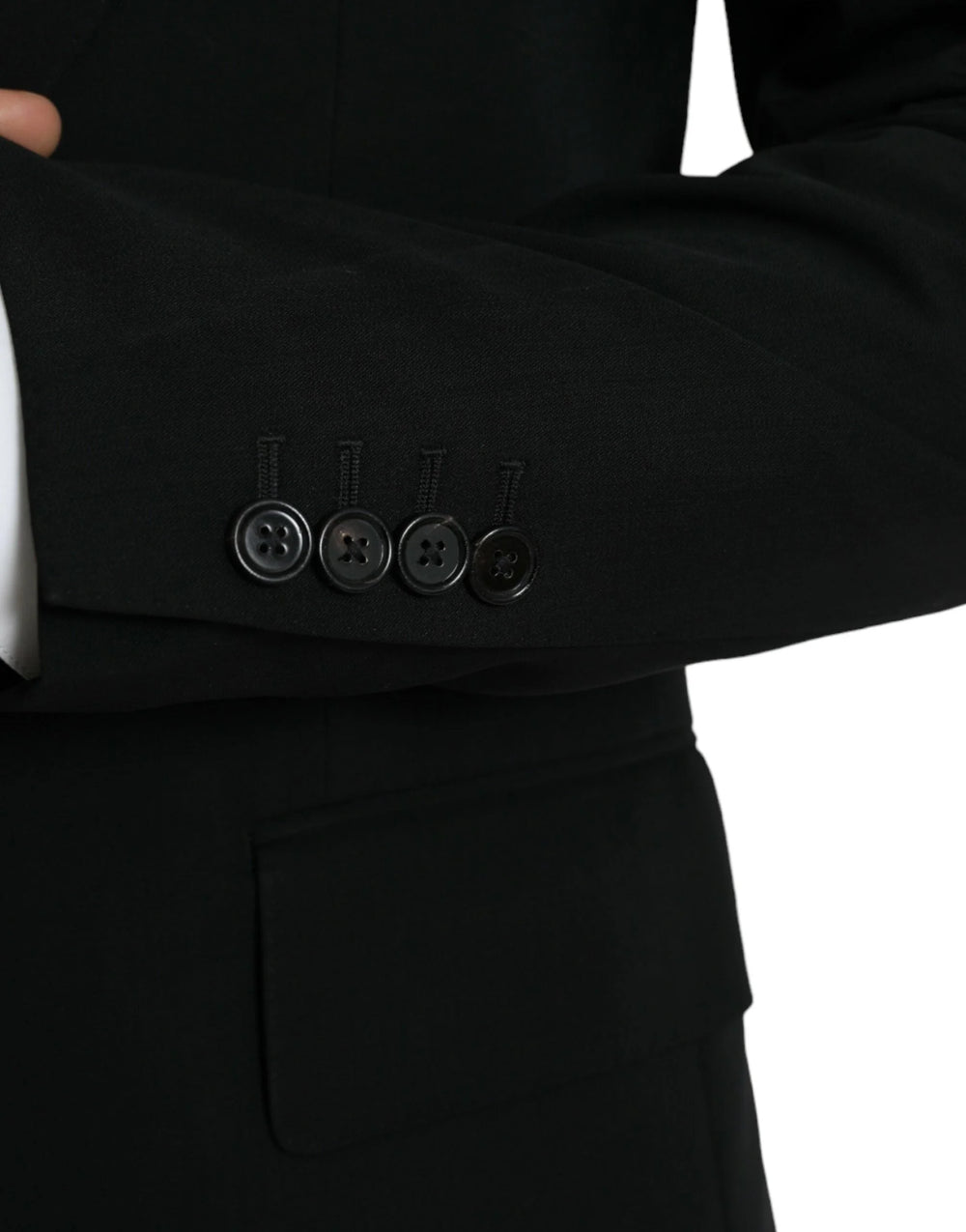 Dolce & Gabbana Black Wool Peak Single Breasted Coat Blazer - IT48 | M - Sport Jackets