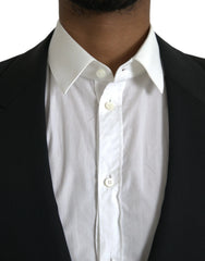 Dolce & Gabbana Black Wool Peak Single Breasted Coat Blazer - IT48 | M - Sport Jackets