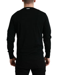 Dolce & Gabbana Black Wool Round Neck Pullover Sweater - IT46 | S