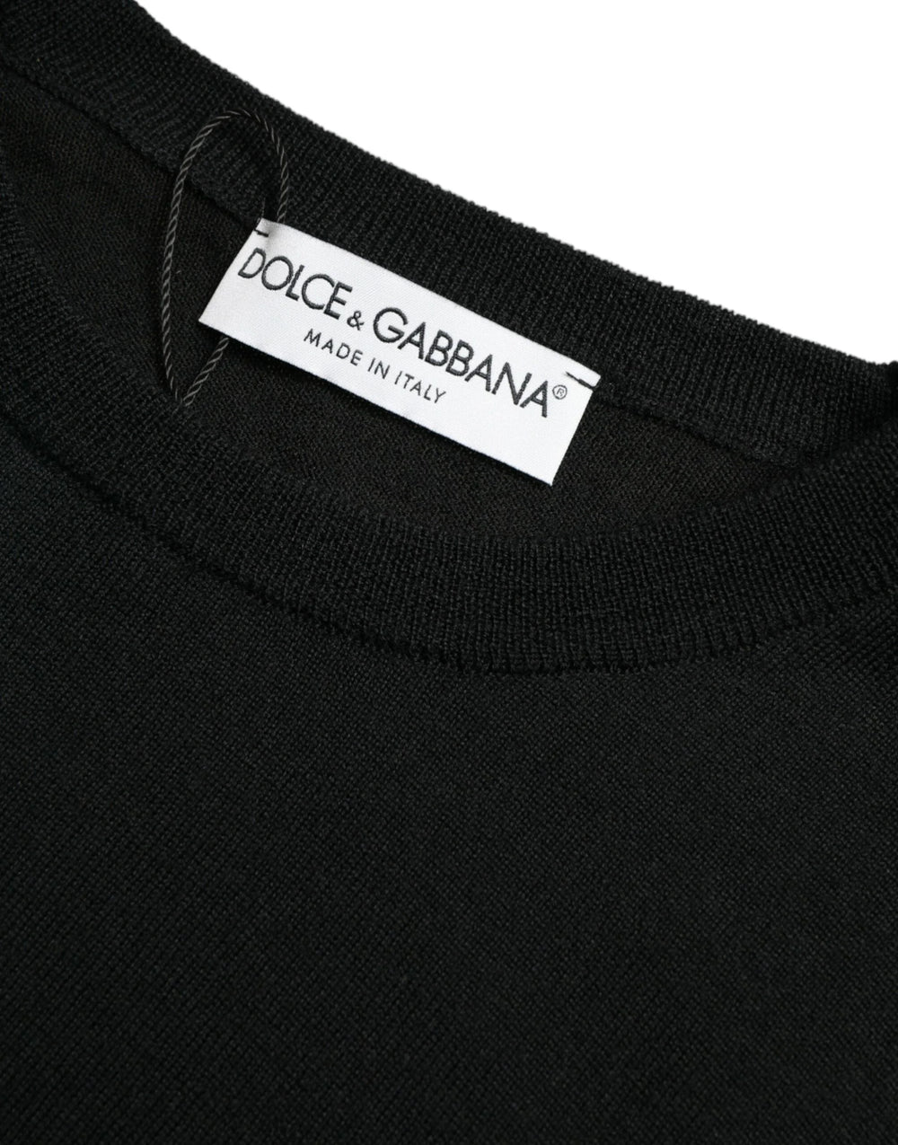 Dolce & Gabbana Black Wool Round Neck Pullover Sweater - IT46 | S