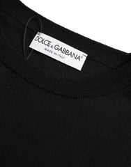 Dolce & Gabbana Black Wool Round Neck Pullover Sweater - IT46 | S