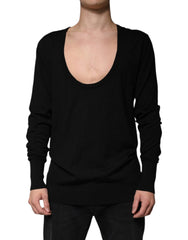 Dolce & Gabbana Black Wool Round Neck Pullover Sweater - IT48 | M - Sweaters