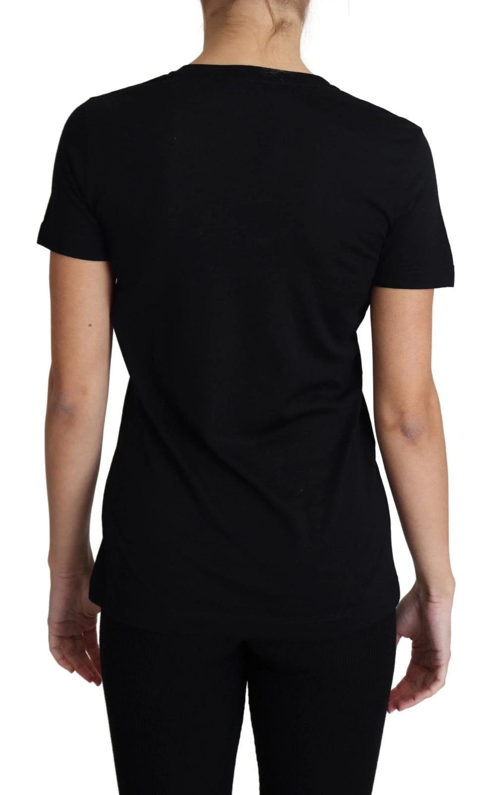 Dolce & Gabbana Black Wool Round Neck Short Sleeves T-shirt - IT40|S - T-Shirts