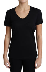 Dolce & Gabbana Black Wool Round Neck Short Sleeves T-shirt - IT40|S - T-Shirts