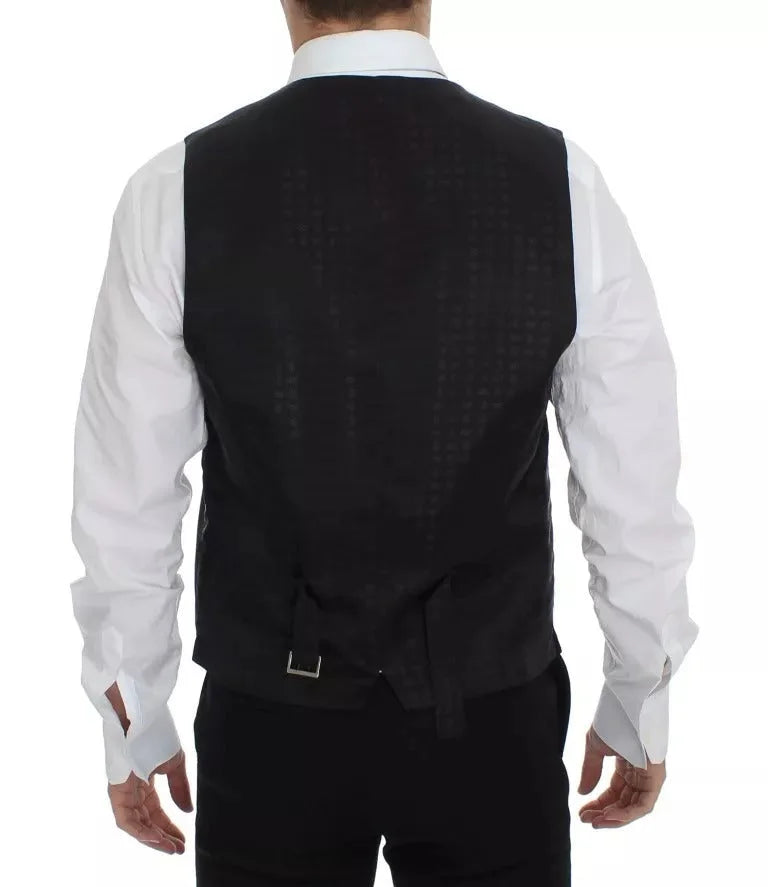 Dolce & Gabbana Black Wool Silk Dress Gilet Jacket Vest - IT44 | XS - Vests