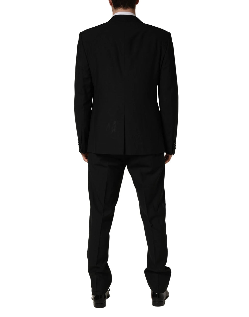Dolce & Gabbana Schwarzer Woll-Seide Saxophone Slim Fit 3-teiliger Anzug - XL