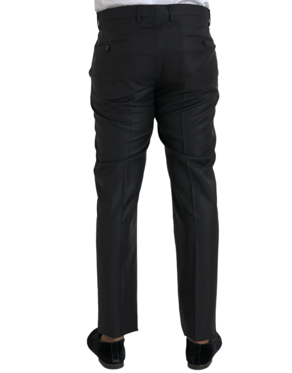 Dolce & Gabbana Black Wool Silk Skinny Dress Pants - IT54 | XL - Trousers