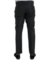 Dolce & Gabbana Black Wool Silk Skinny Dress Pants - IT54 | XL - Trousers