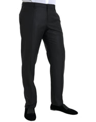 Dolce & Gabbana Black Wool Silk Skinny Dress Pants - IT54 | XL - Trousers