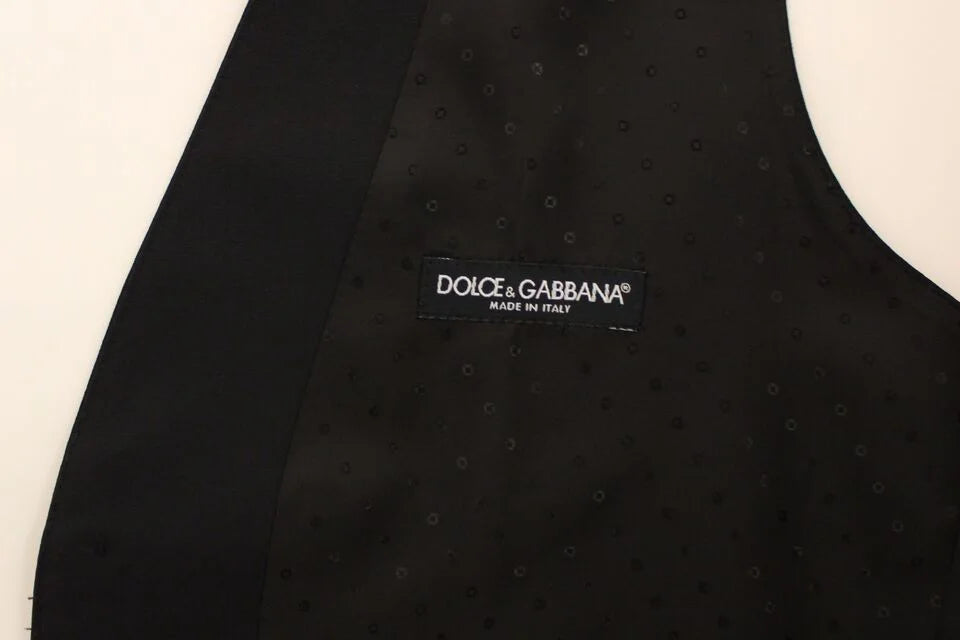 Dolce & Gabbana Black Wool Silk Stretch Dress Vest Blazer - IT44 | XS - Vests