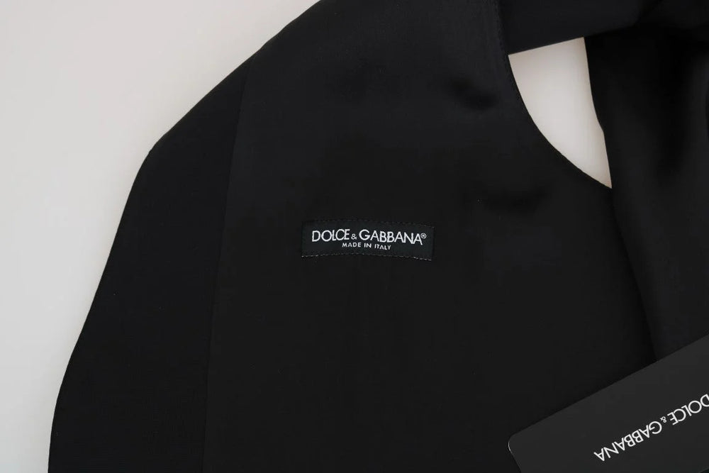 Dolce & Gabbana Black Wool Silk Vest - IT48 | M