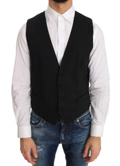Dolce & Gabbana Black Wool Silk Vest - IT48 | M - Vests