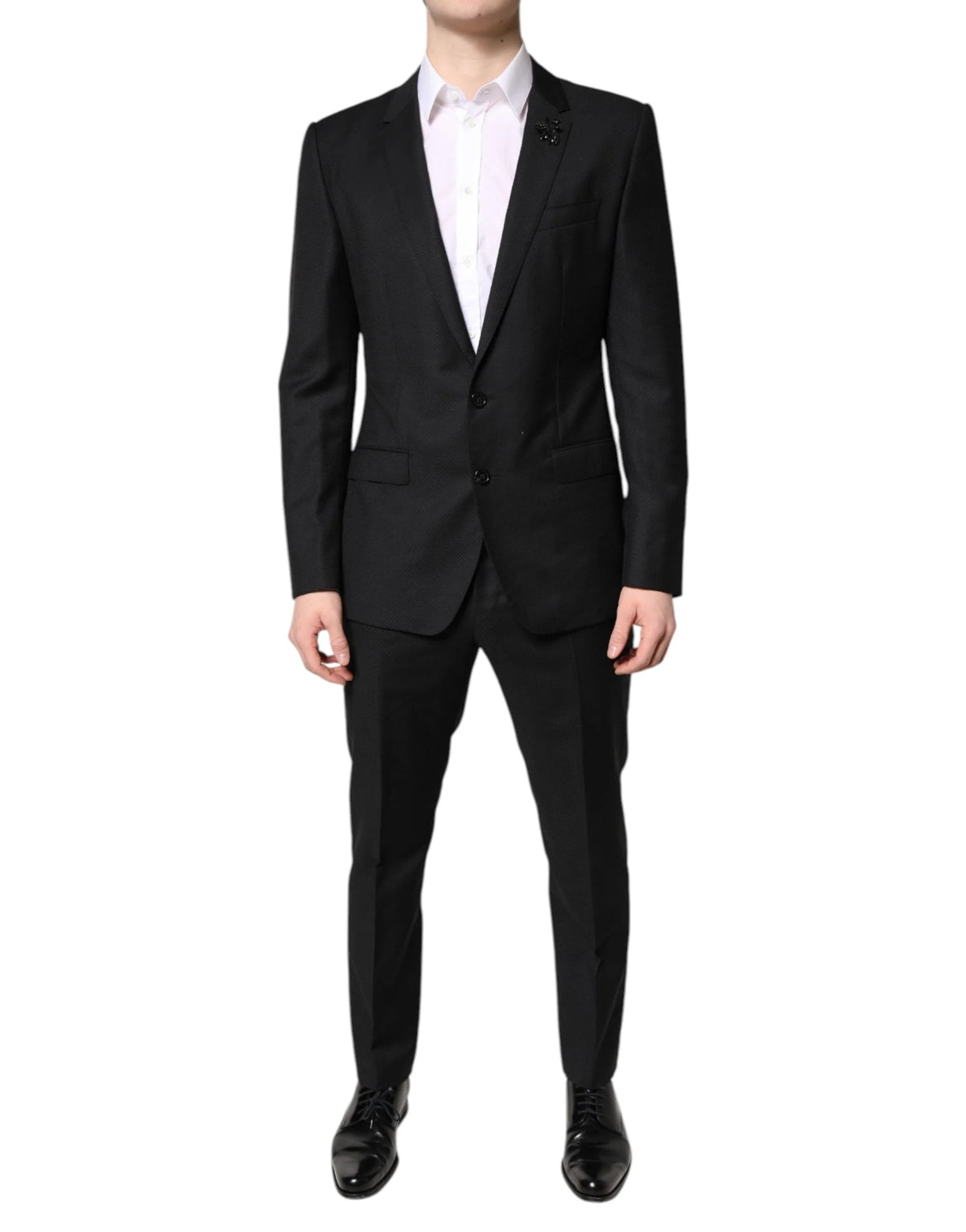 Dolce & Gabbana Black Wool Single Breasted 2 Piece Suit - IT48 | M - Suits
