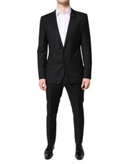 Dolce & Gabbana Black Wool Single Breasted 2 Piece Suit - IT48 | M - Suits