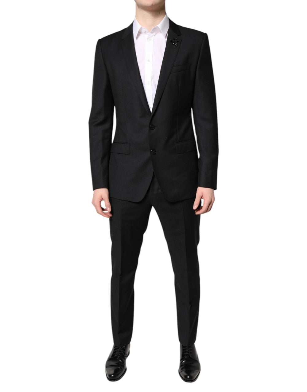 Dolce & Gabbana Black Wool Single Breasted 2 Piece Suit - IT48 | M - Suits