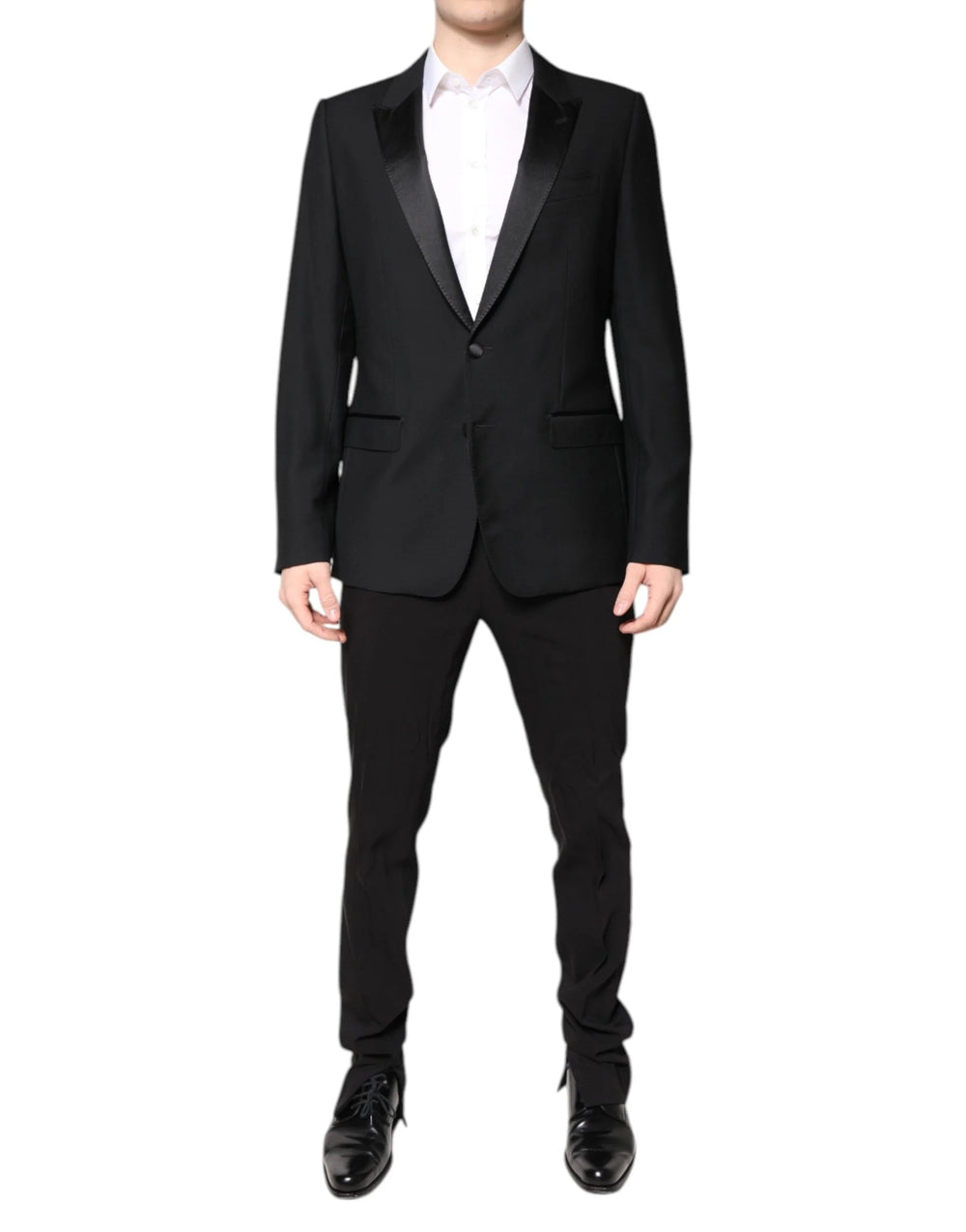 Dolce & Gabbana Black Wool Single Breasted 2 Piece Suit - IT52 | XL - Suits