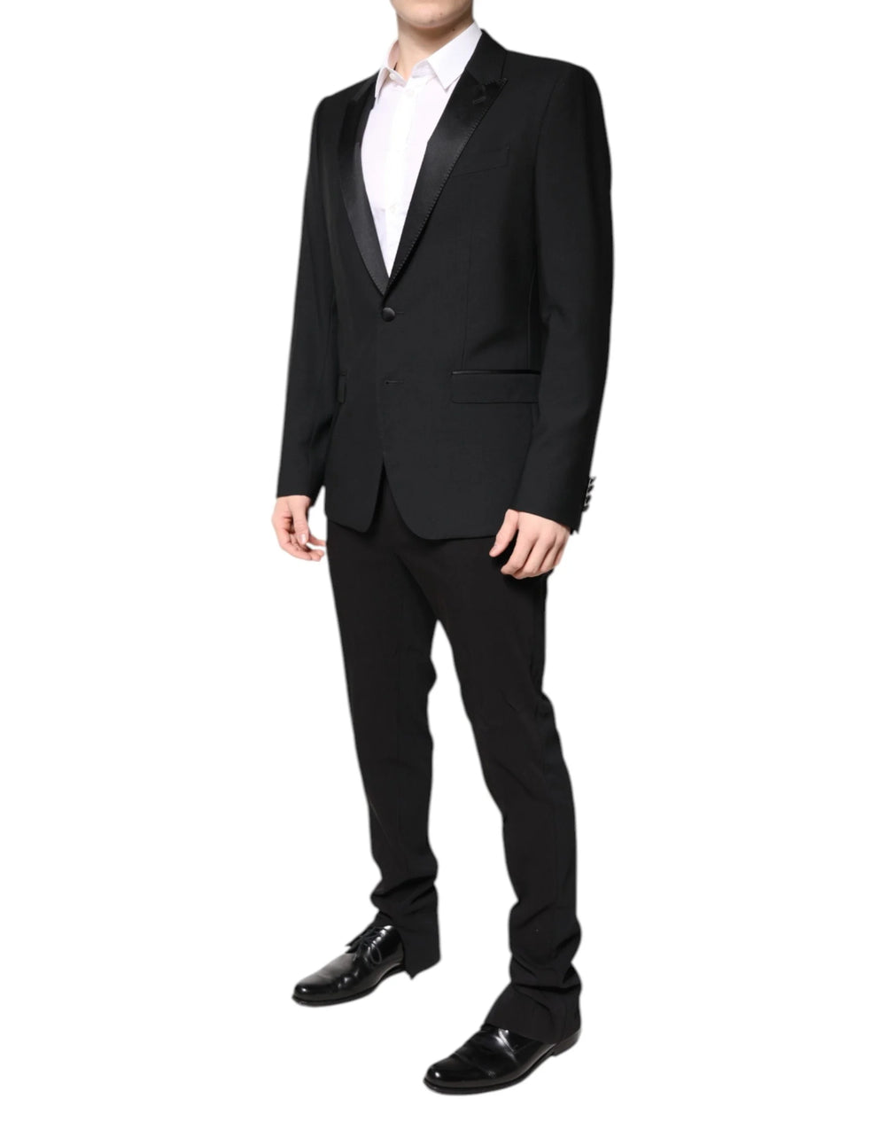 Dolce & Gabbana Black Wool Single Breasted 2 Piece Suit - IT52 | XL - Suits
