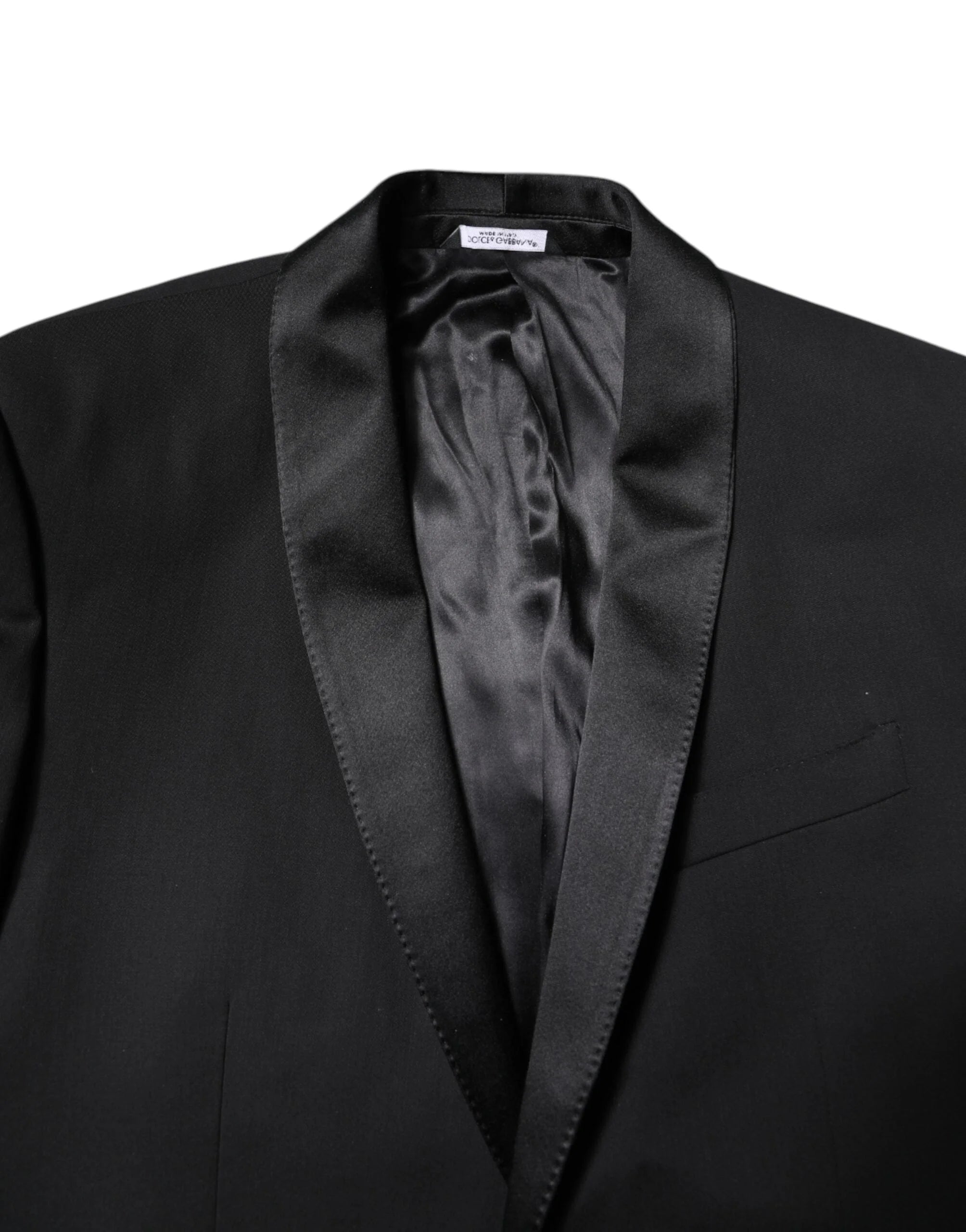 Dolce & Gabbana Black Wool Single Breasted 2 Piece Suit - IT52 | XL - Pant Suits