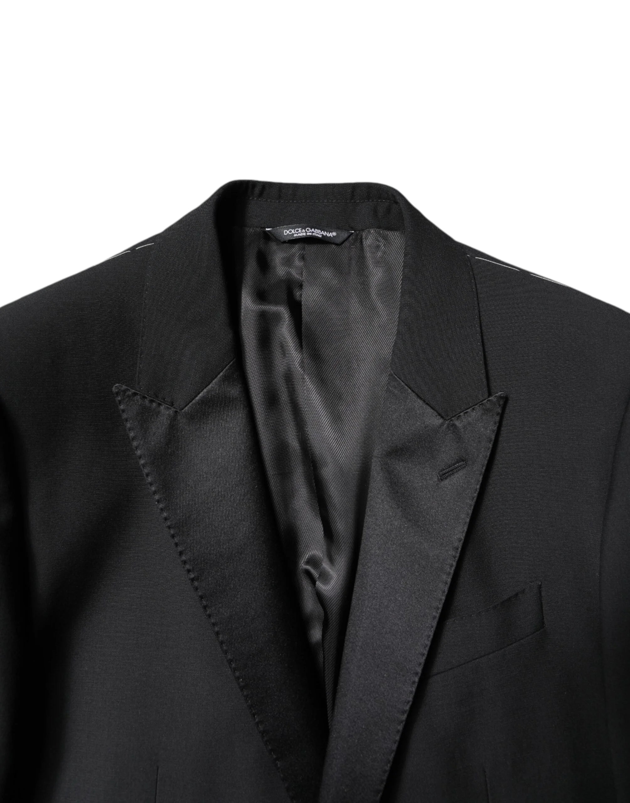 Dolce & Gabbana Black Wool Single Breasted 2 Piece Suit - IT52 | XL - Suits