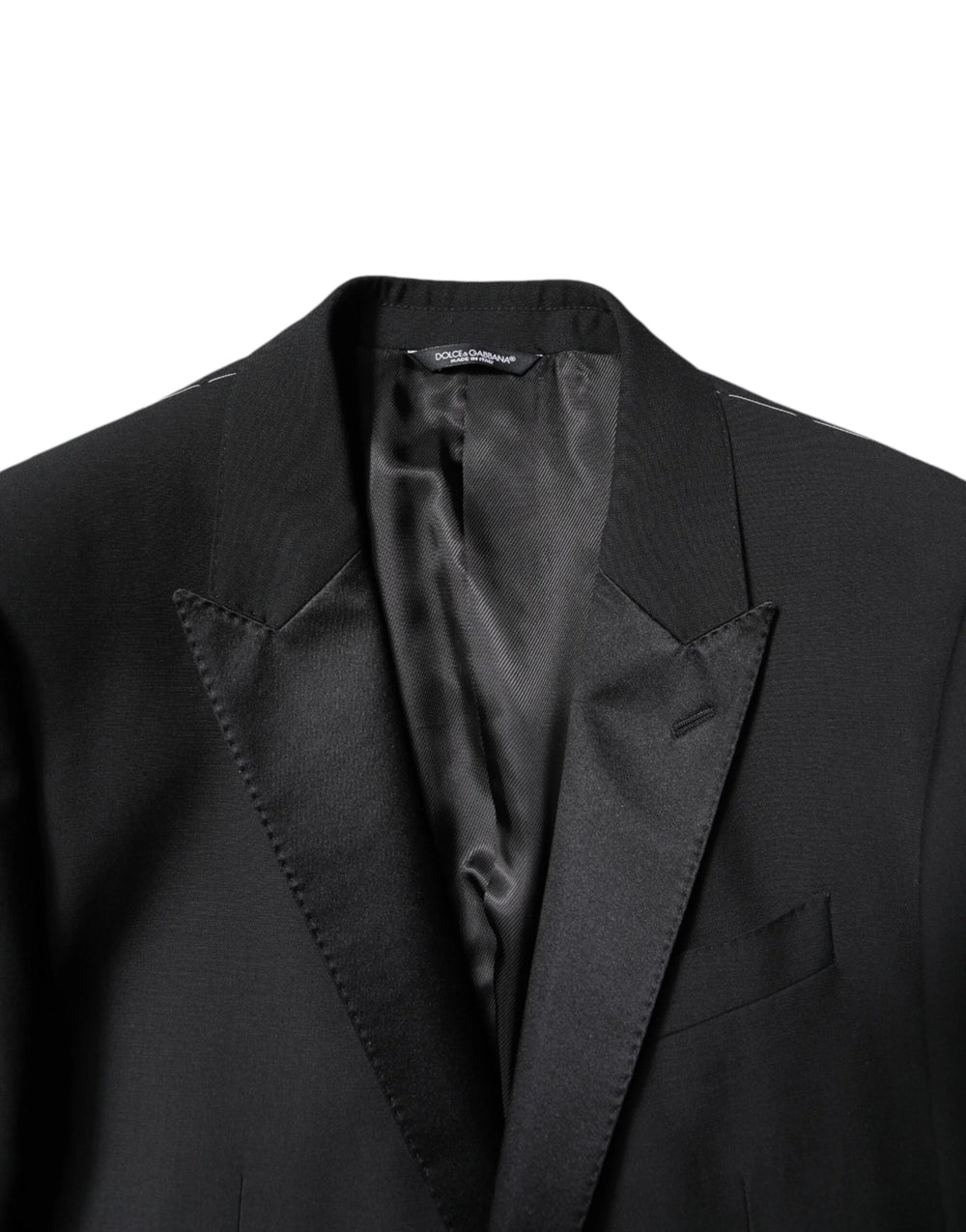 Dolce & Gabbana Black Wool Single Breasted 2 Piece Suit - IT52 | XL - Suits