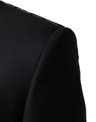 Dolce & Gabbana Black Wool Single Breasted 3 Piece Men Suit - IT44 | XS