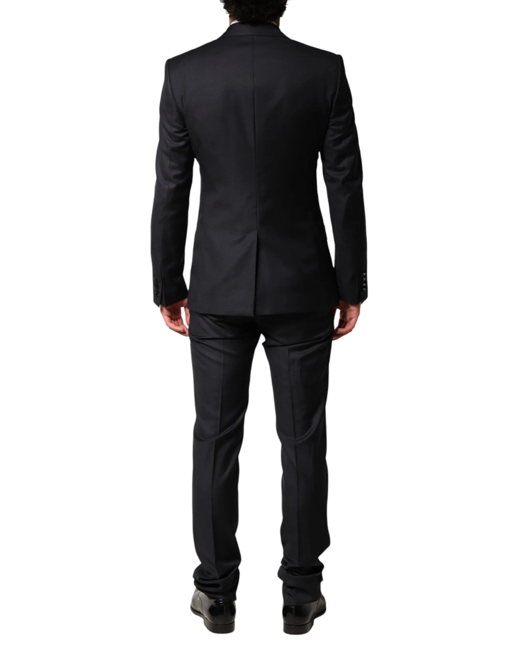Dolce & Gabbana Black Wool Single Breasted 3 Piece Men Suit - IT44 | XS