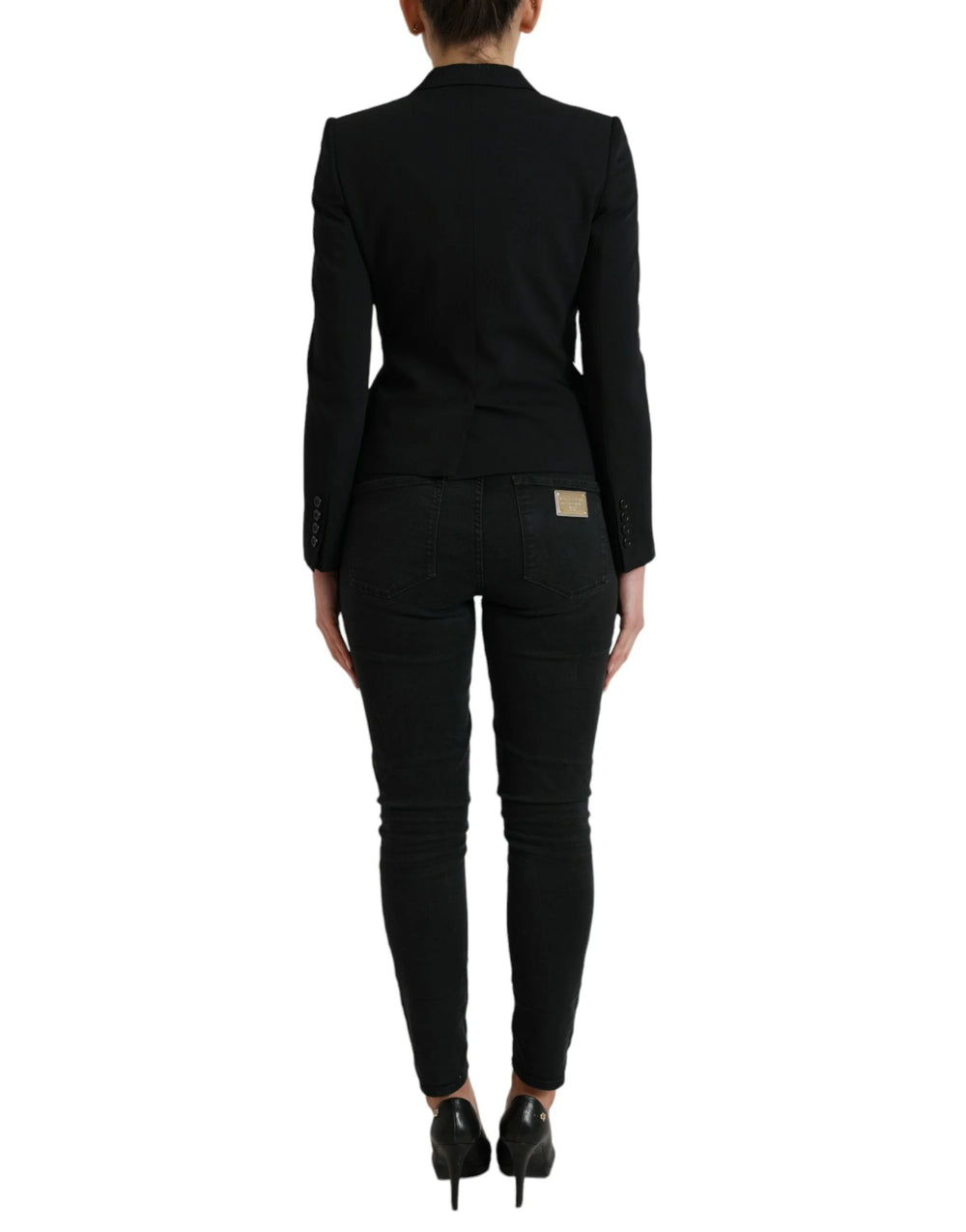 Dolce & Gabbana Black Wool Single Breasted Blazer Coat Jacket - IT40|S - Coats & Jackets