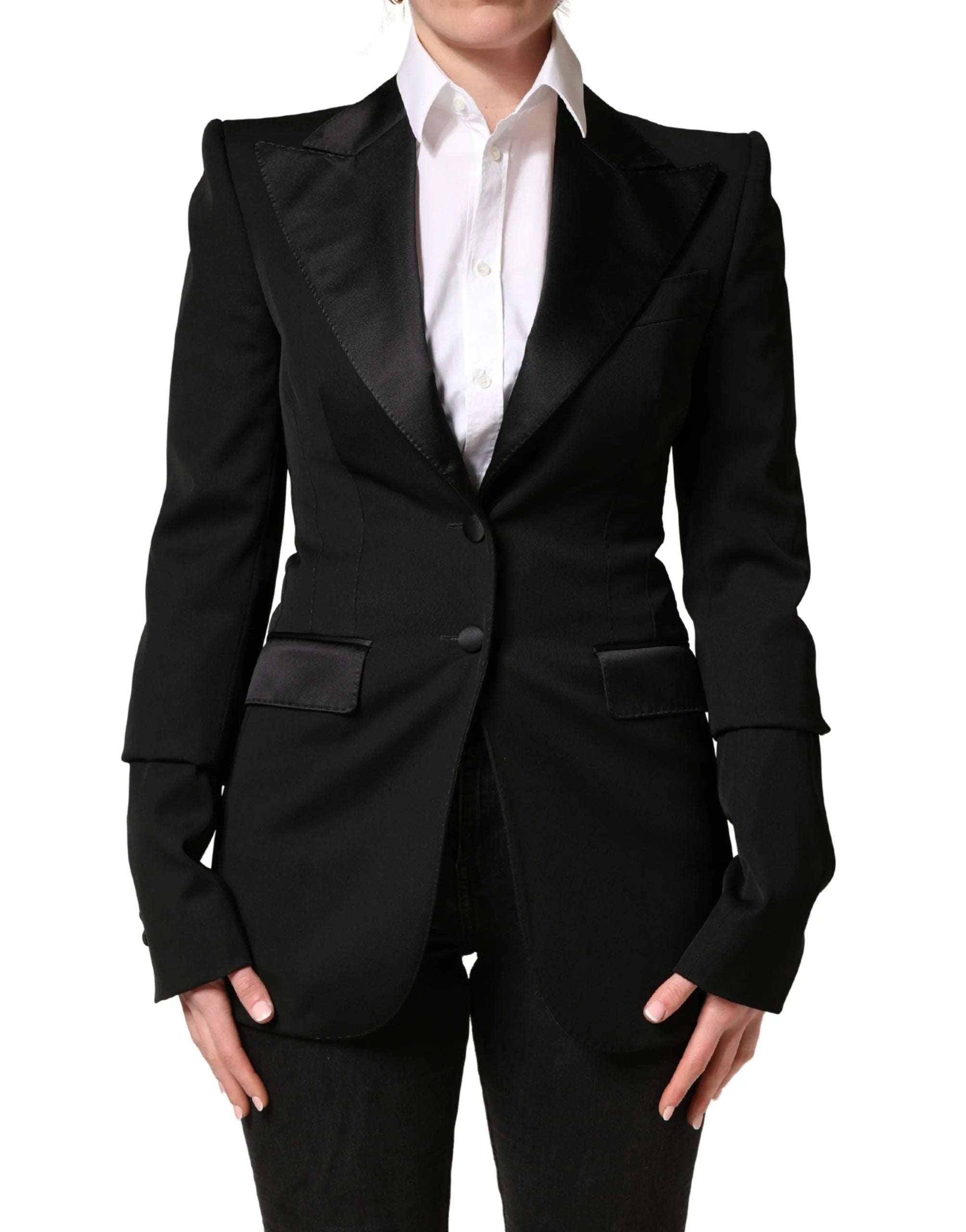Dolce & Gabbana Black Wool Single Breasted Blazer Jacket - IT40|S