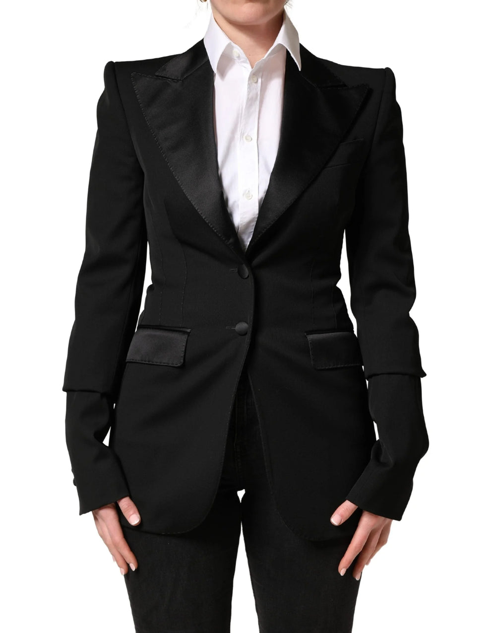 Dolce & Gabbana Black Wool Single Breasted Blazer Jacket - IT40|S
