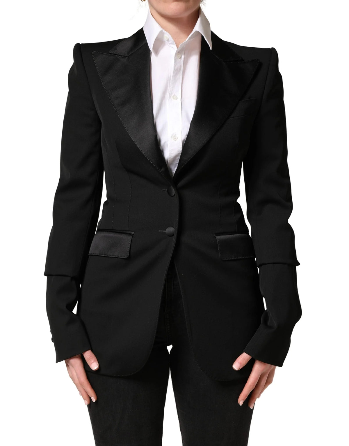 Dolce & Gabbana Black Wool Single Breasted Blazer Jacket - IT40|S
