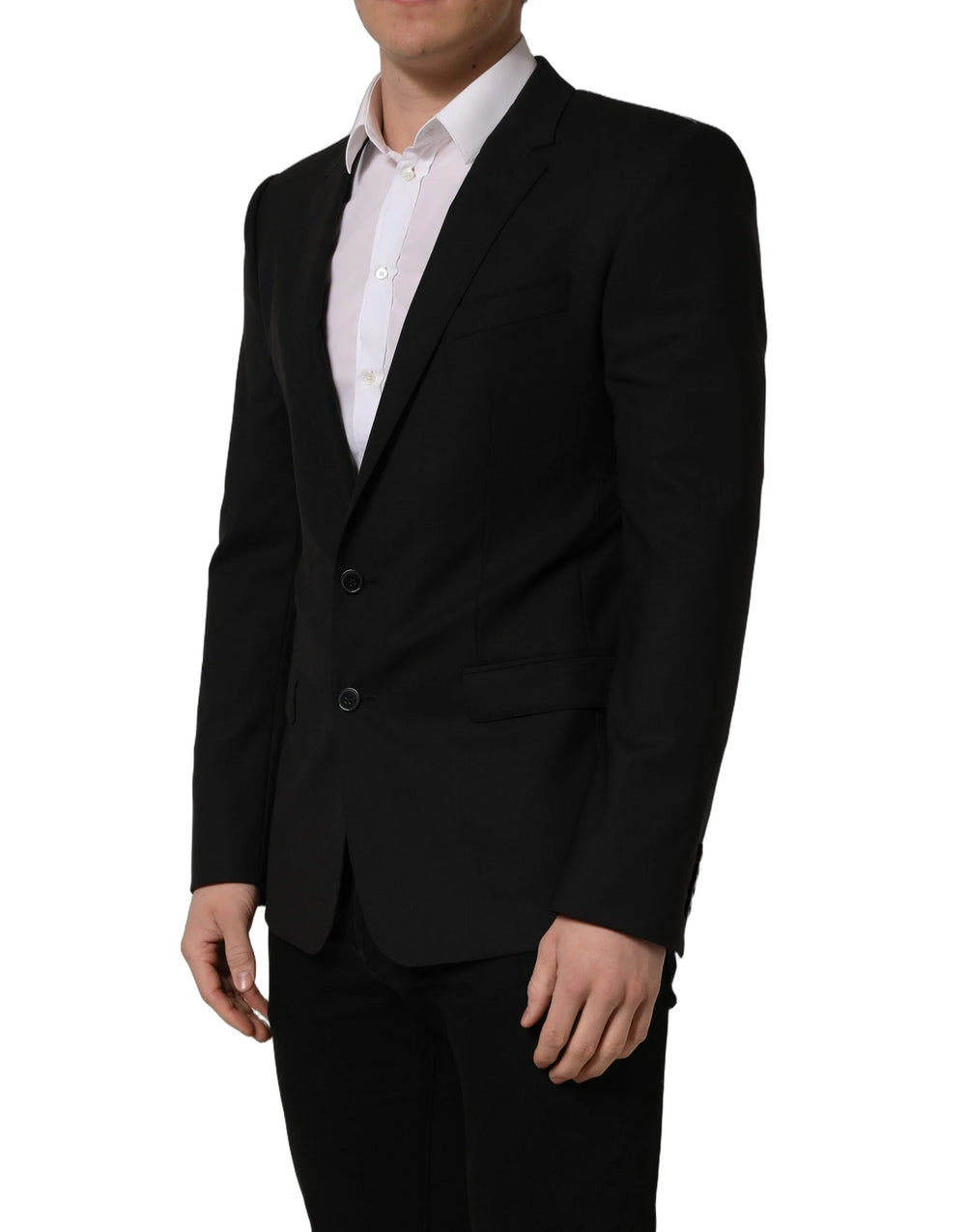 Dolce & Gabbana Black Wool Single Breasted Blazer Jacket - IT48 | M