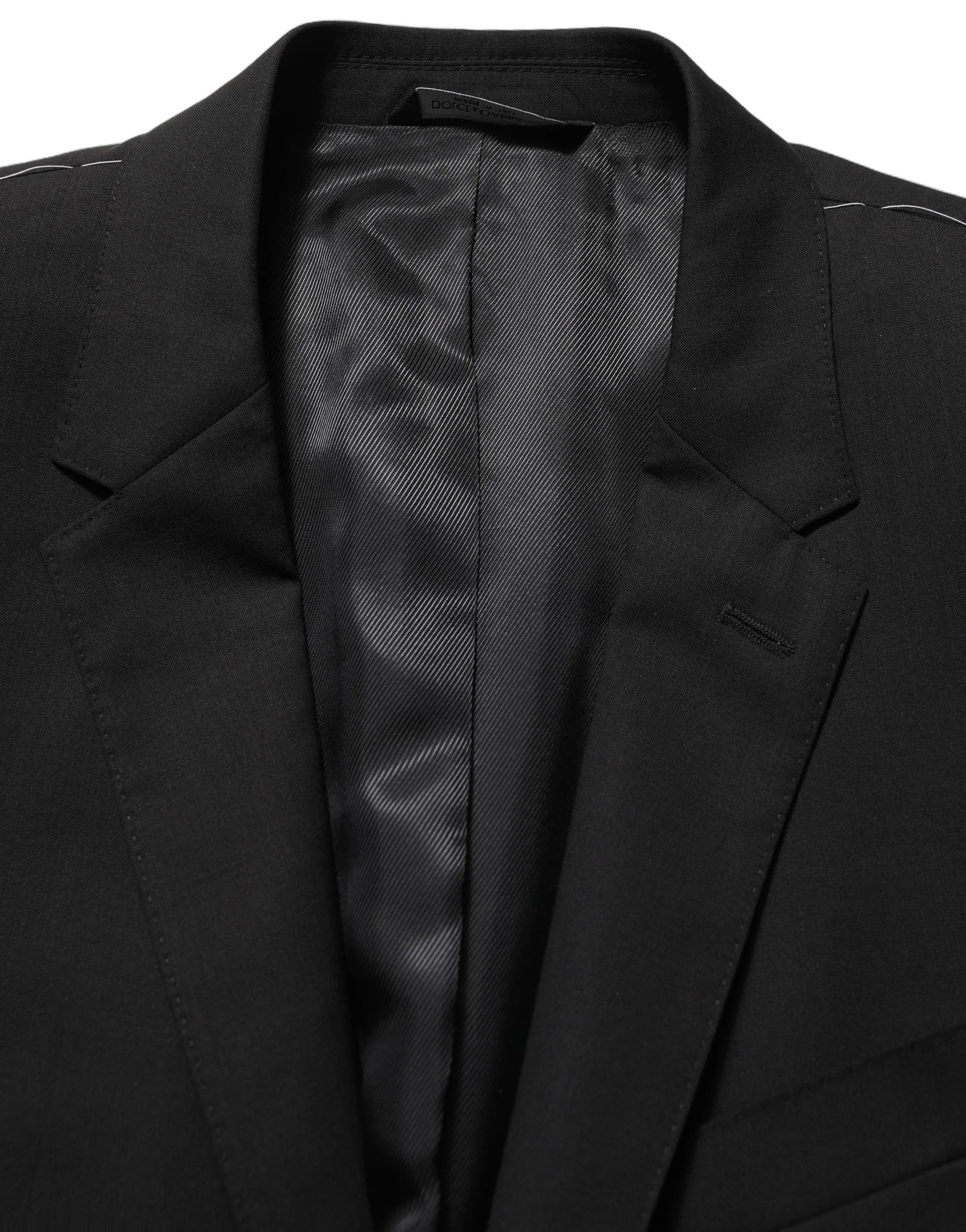 Dolce & Gabbana Black Wool Single Breasted Blazer Jacket - IT48 | M